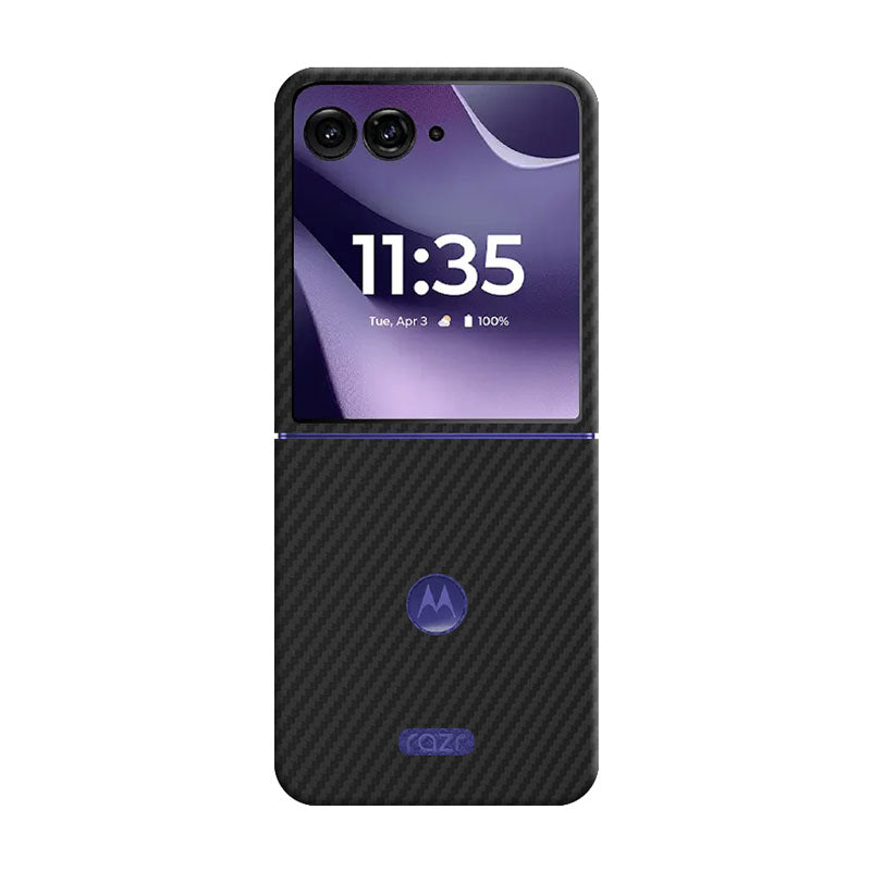 Aramid Fiber Motorola Razr 70 Ultra phone case in black