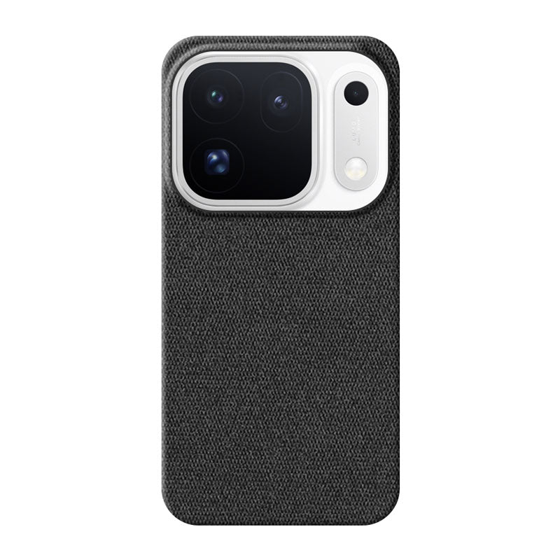 Oppo Find X10 Pro Max fabric phone case in black on white background