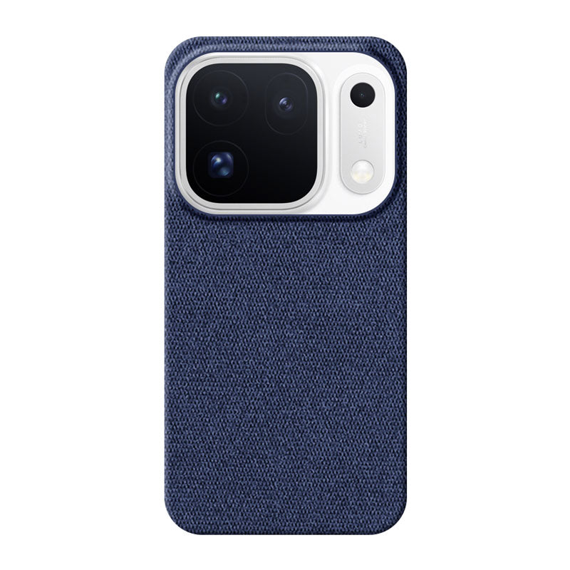 Oppo Find X10 Pro Max fabric phone case in blue on white background