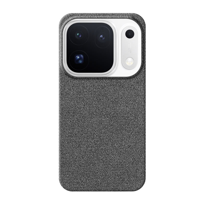 Oppo Find X10 Pro Max fabric phone case in dark grey on white background