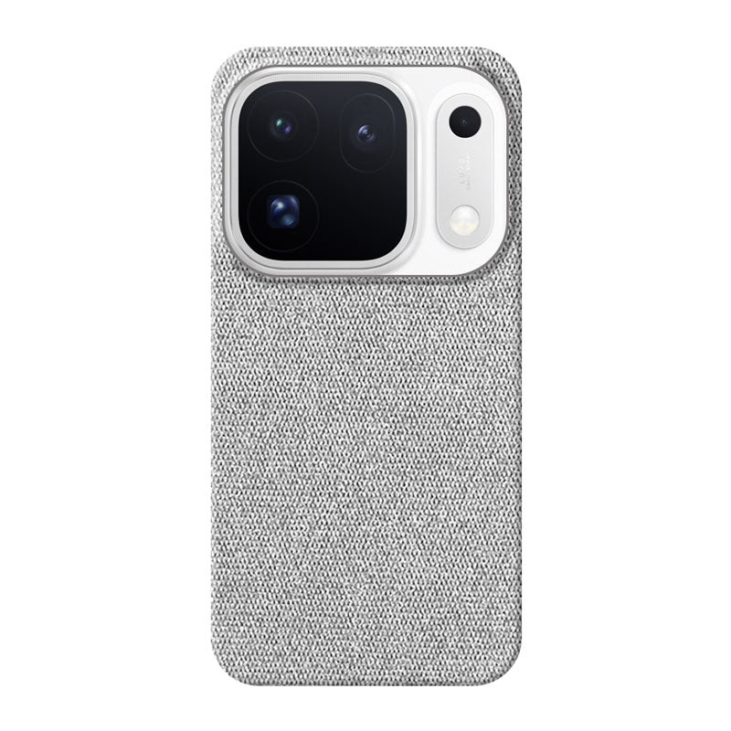 Oppo Find X10 Pro Max fabric phone case in light grey on white background
