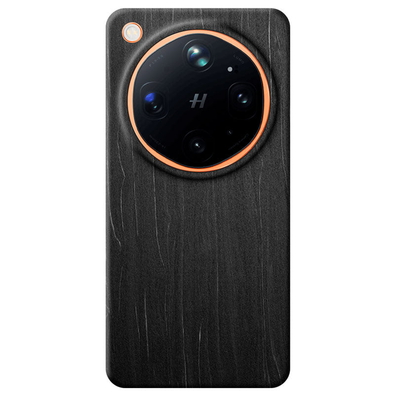 Oppo Find X9 Ultra wooden phone case in charcoal black against a white background