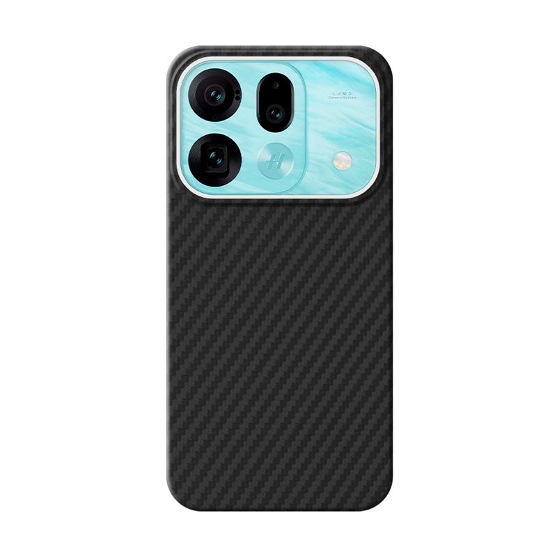 Oppo Find X9s Pro black aramid fiber phone case with twill pattern