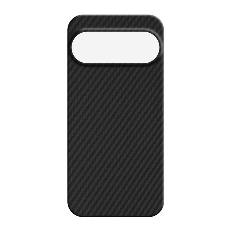 Pixel 11 Pro aramid fiber phone case in black twill 1500D on white background