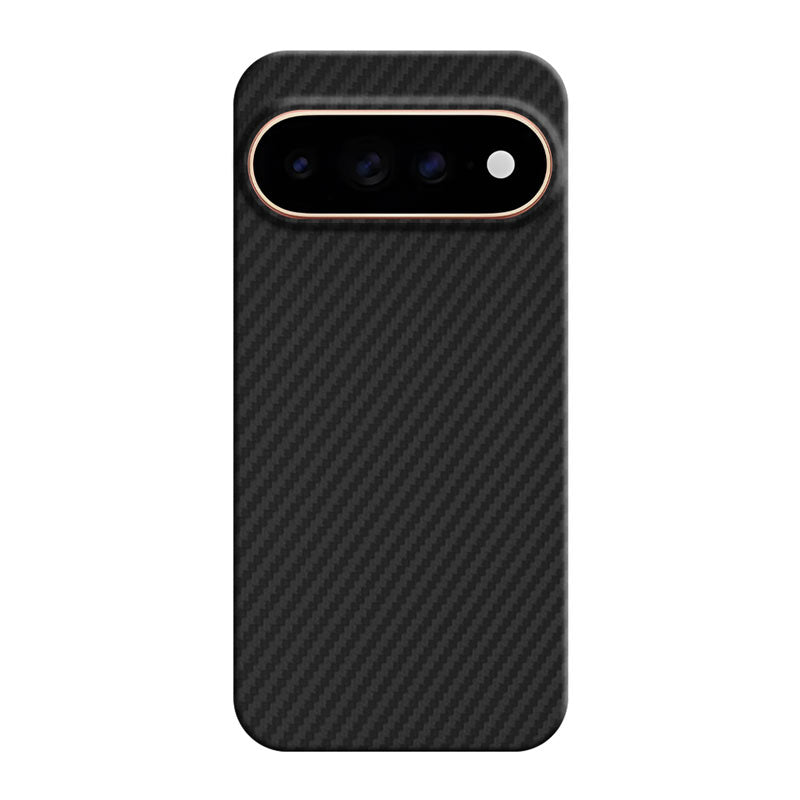 Pixel 11 Pro aramid fiber phone case in black twill 1500D  on white background