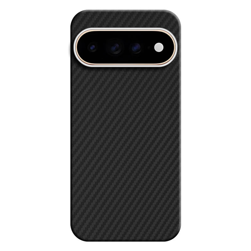 Pixel 11 Pro XL aramid fiber phone case in black twill 1500D on white background