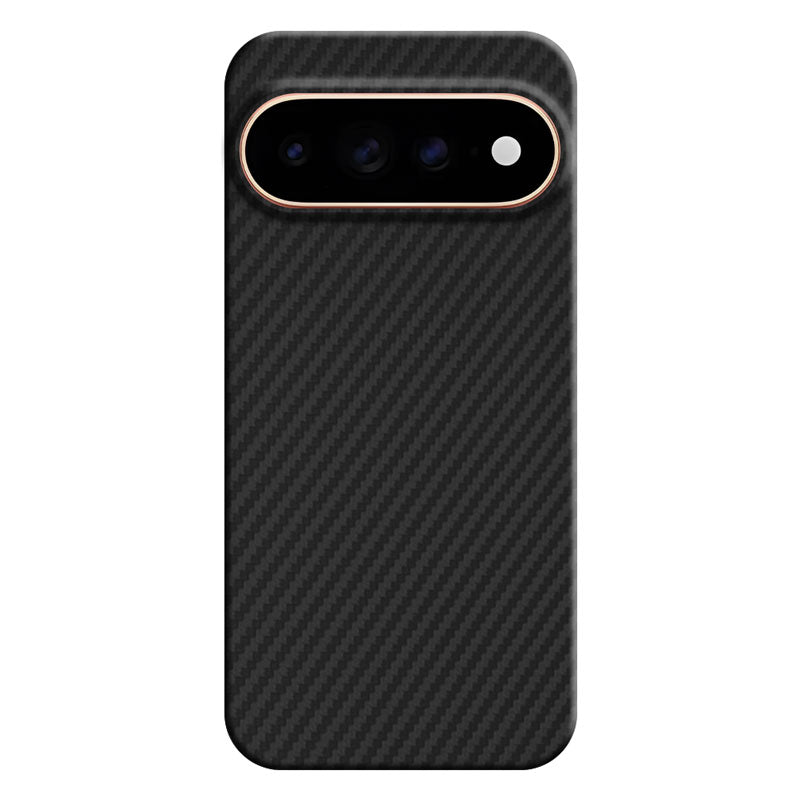 Pixel 11 Pro XL aramid fiber phone case in black twill 1500D on white background