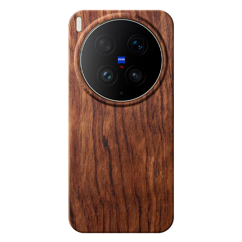 Vivo X300 Ultra wooden phone case in rosewood against a white background