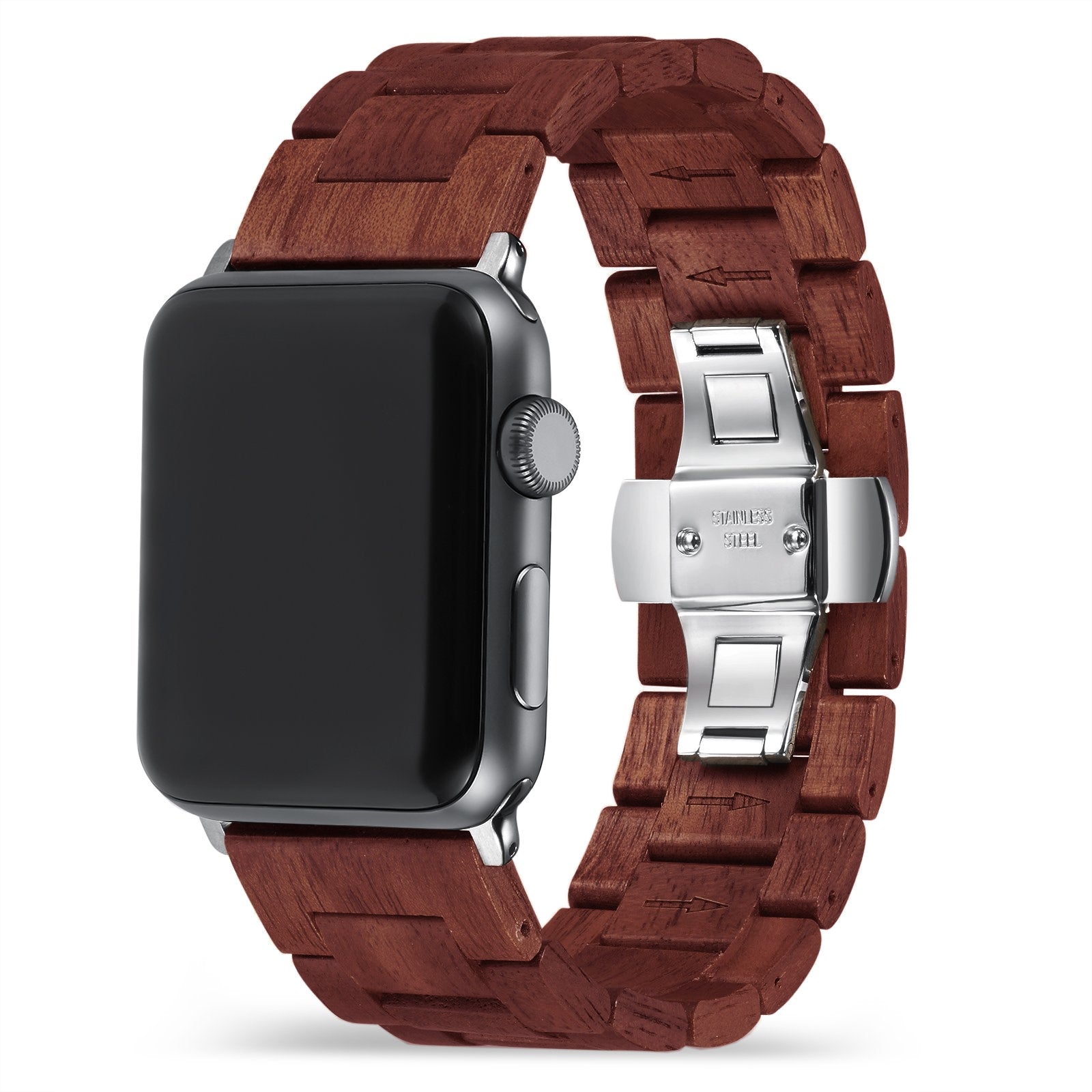 Wood Apple Watch Band Watch Bands Komodo 38mm (Series 1/2/3) Red Sandalwood Band 