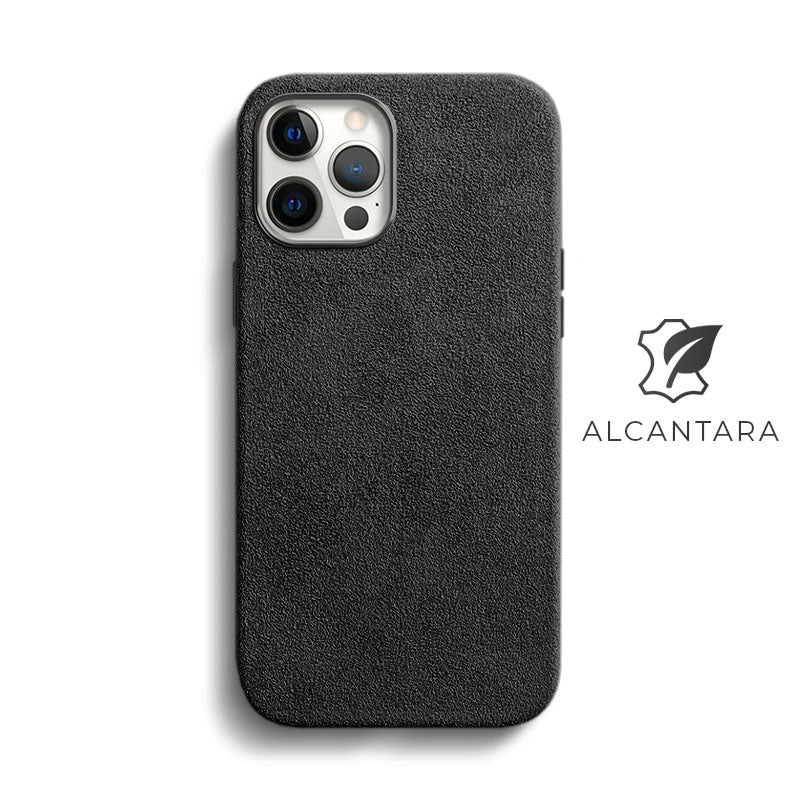 Alcantara iPhone Case Mobile Phone Cases Saguaro iPhone 12/12 Pro (No MagSafe) Black Alcantara 