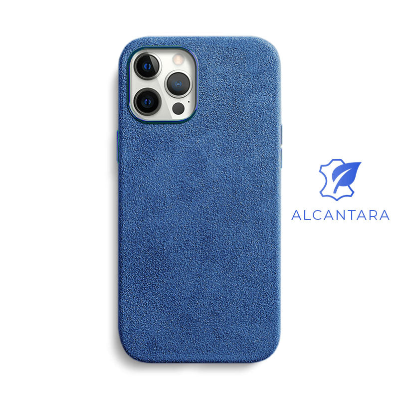 Alcantara iPhone Case Mobile Phone Cases Saguaro iPhone 12/12 Pro (No MagSafe) Blue Alcantara 