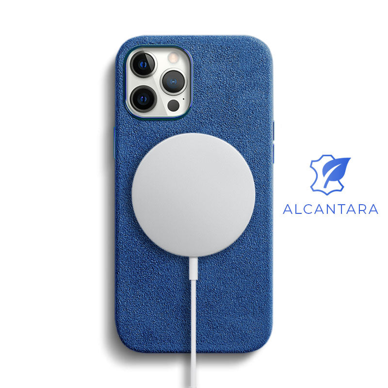 Alcantara iPhone Case Mobile Phone Cases Saguaro iPhone 12/12 Pro Blue Alcantara 